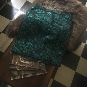 J. Crew Factory Metallic Jacquard Pencil Skirt